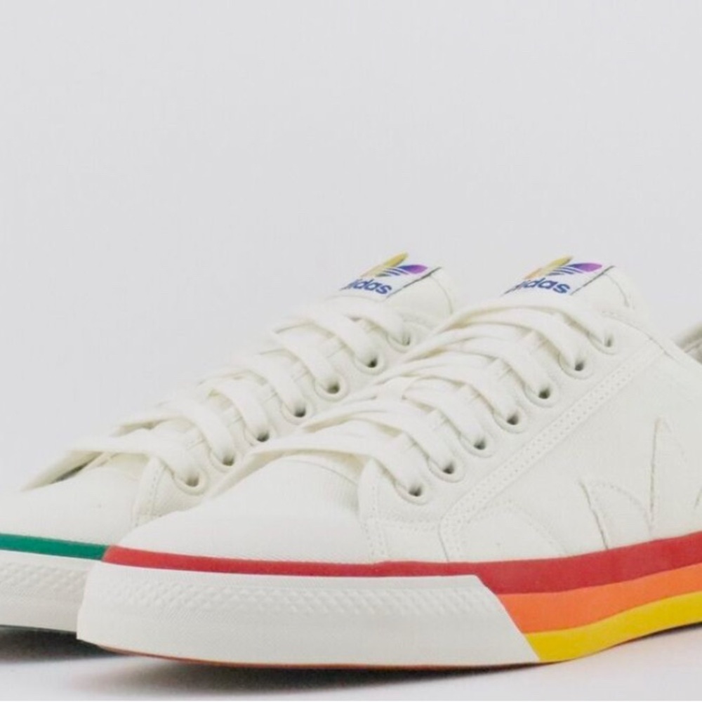 NEW MENS ADIDAS NIZZA PRIDE LGBTQ SNEAKERS EF2319-SHOES size 10.5